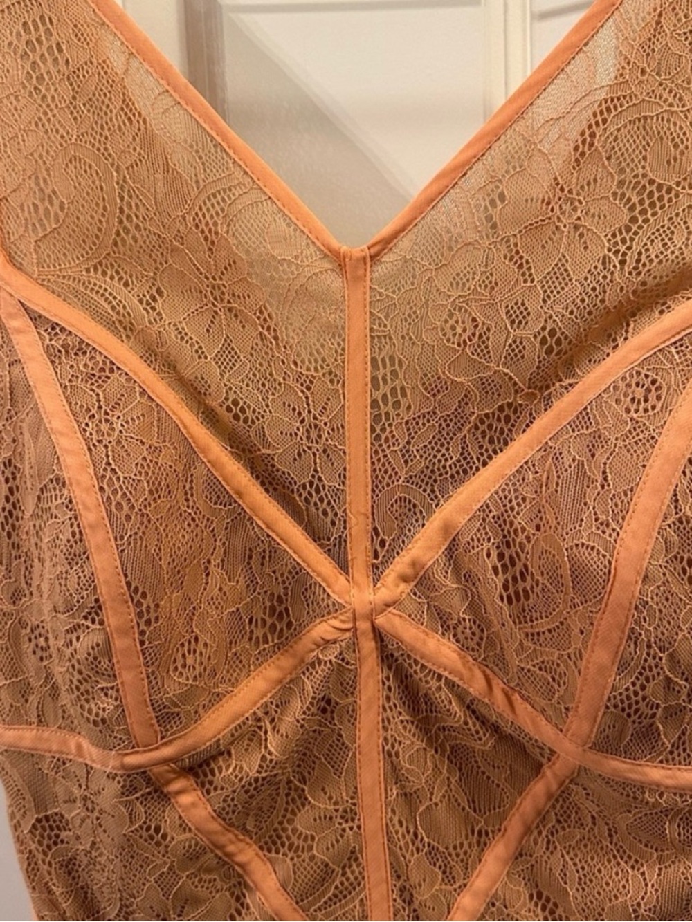 BCBG Paris sleeveless peach dress